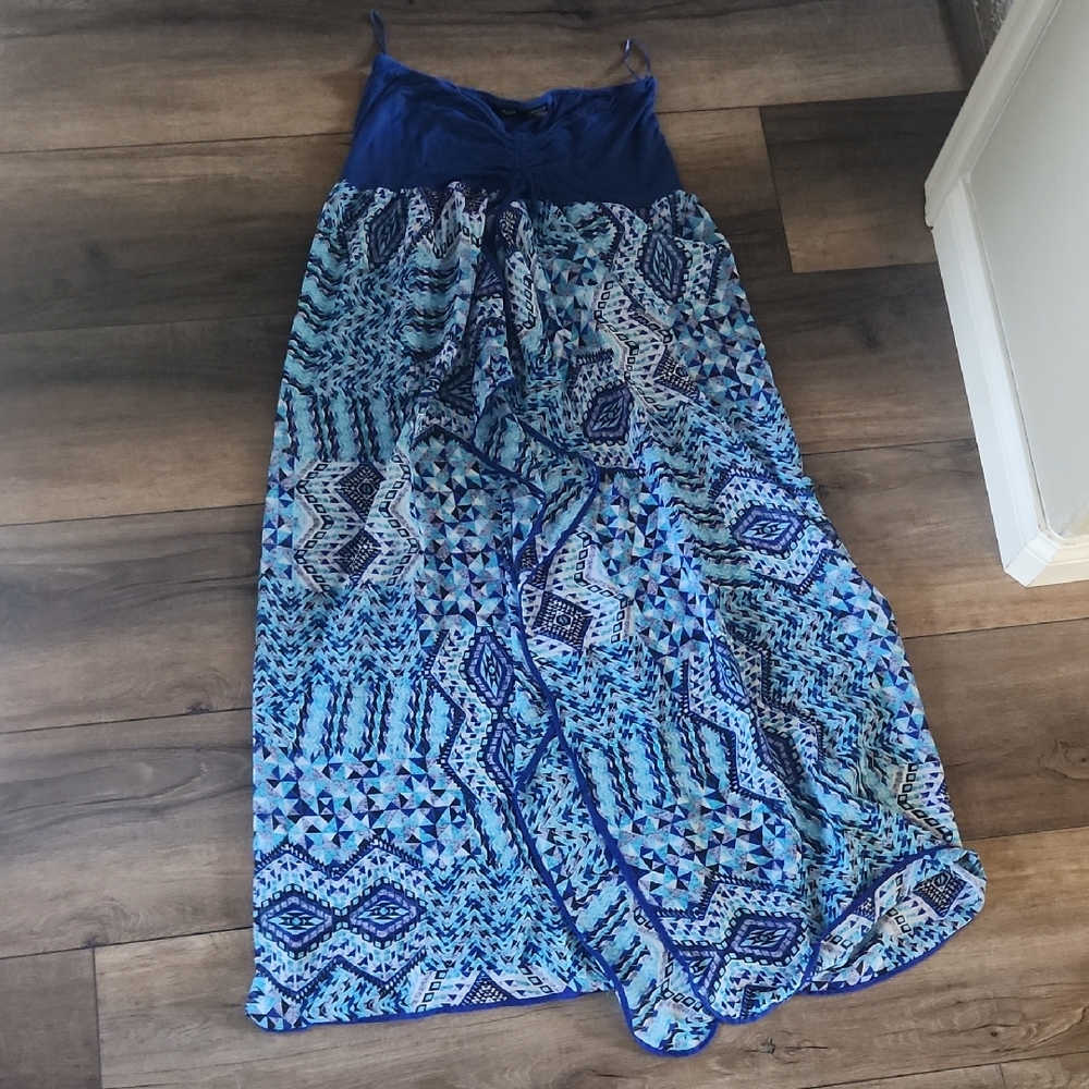 Blue Patterned Women's Swimsuit Cover